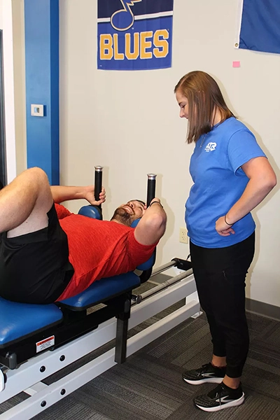a patient having a therapy with a therapist